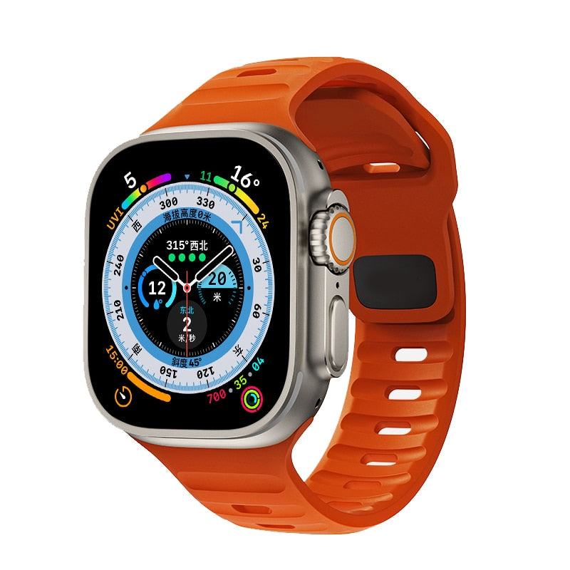 Sporty Silicone Strap For Apple Watch Band - Wristwatchstraps.co