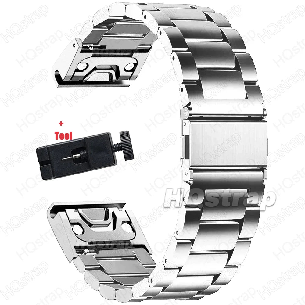 Garmin Stainless Steel Strap - Durable QuickFit Bracelet BandsCo Straps
