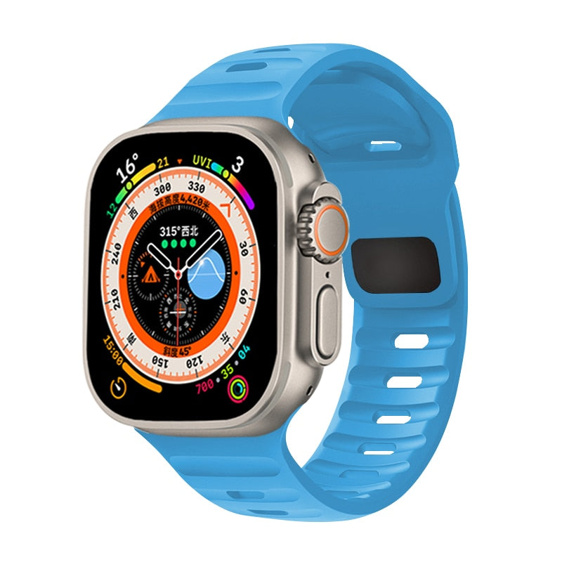 Sporty Silicone Strap For Apple Watch Band - Wristwatchstraps.co