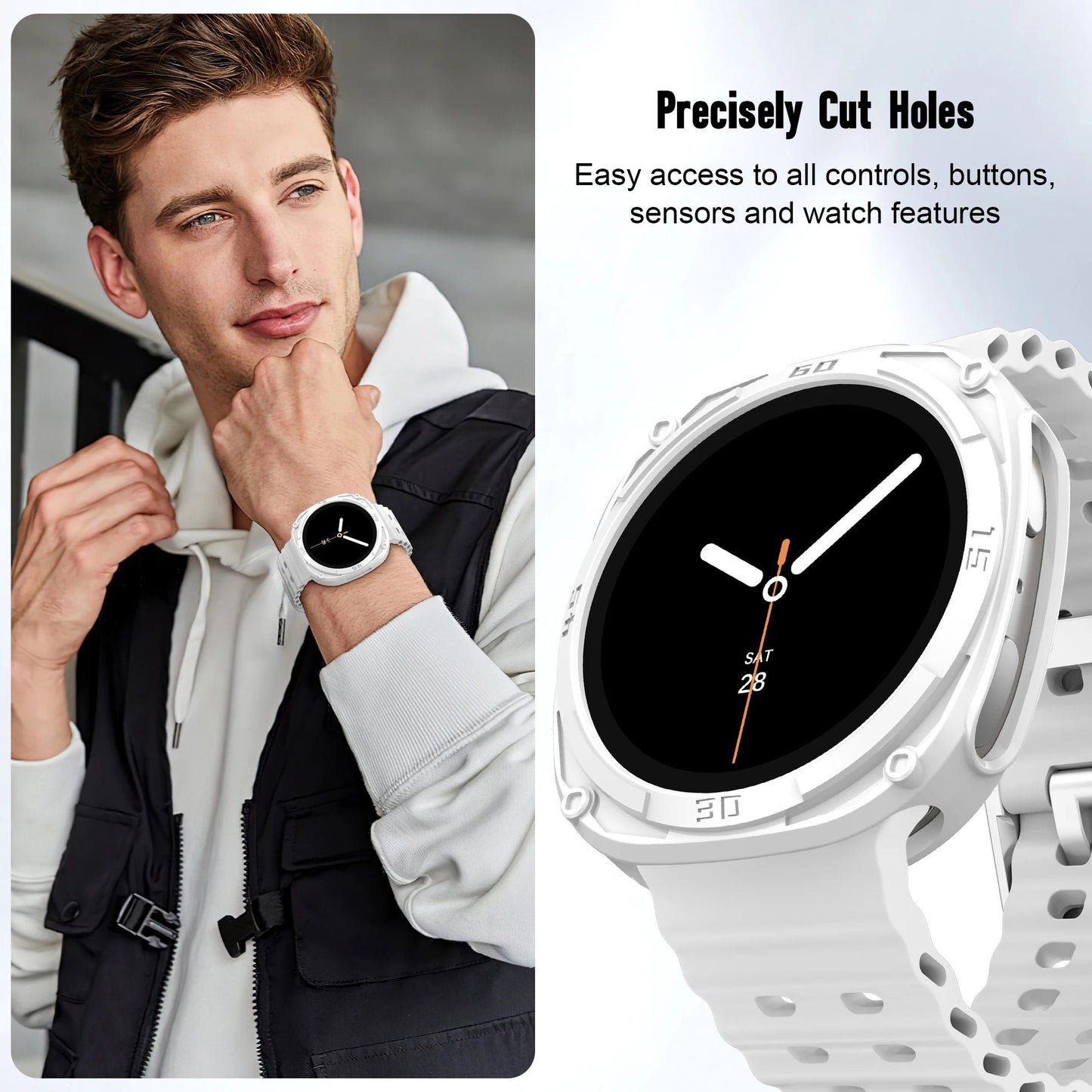 Galaxy Watch 8 Case 44mm/40mm – Protective PC Bumper Shell Wristwatchstraps.co