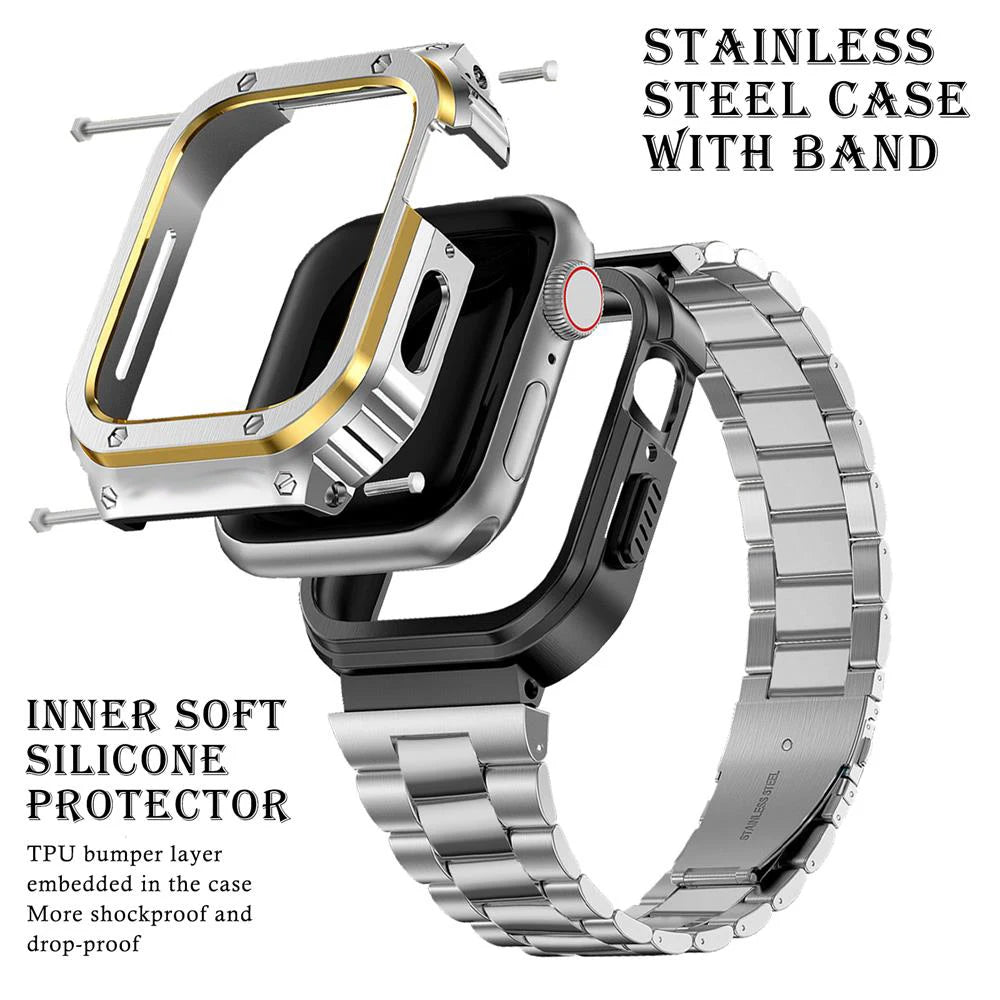 Premium Stainless Steel Strap and Case Mod For Apple Watch Ultra - Wristwatchstraps.co