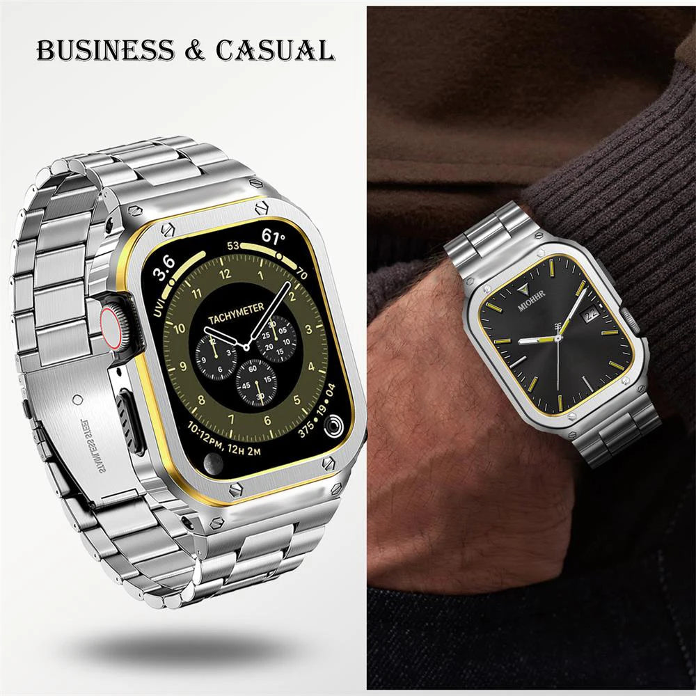 Premium Stainless Steel Strap and Case Mod For Apple Watch Ultra - Wristwatchstraps.co