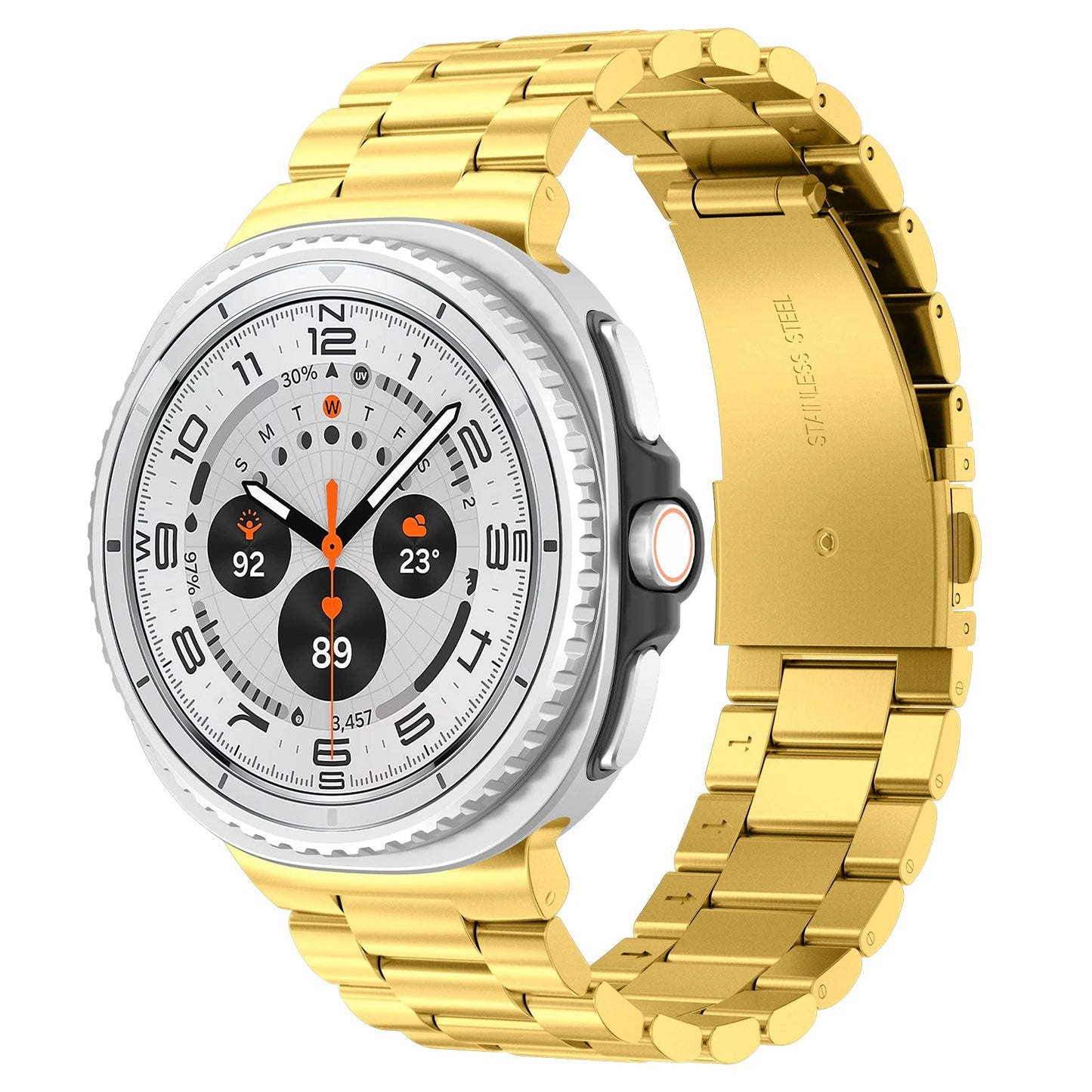 Galaxy Watch 8 Stainless Steel Band – Stylish Metal Bracelet Wristwatchstraps.co