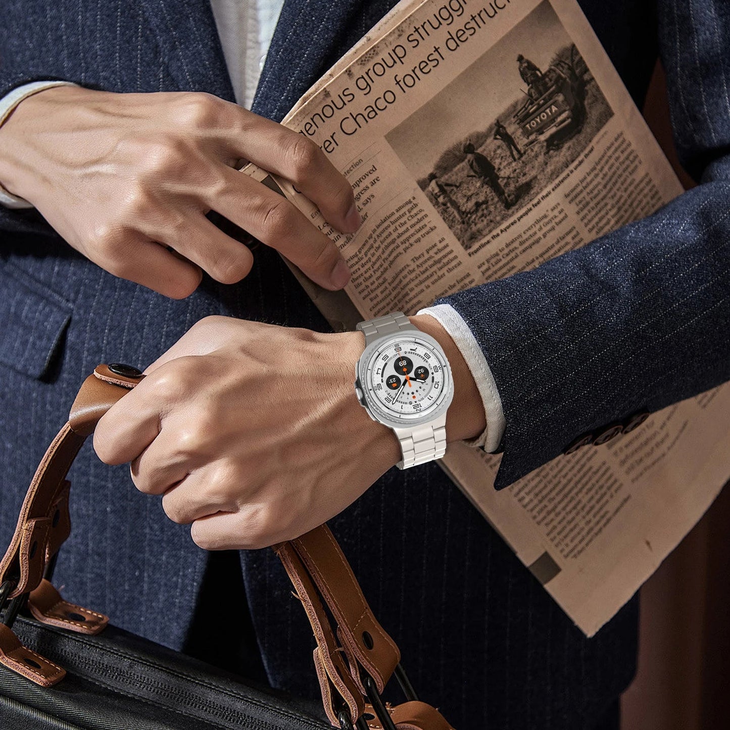 Galaxy Watch 8 Stainless Steel Band – Stylish Metal Bracelet Wristwatchstraps.co