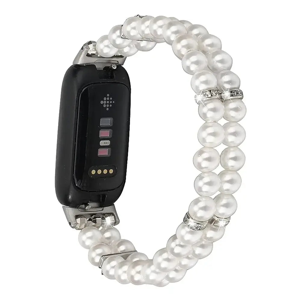 Fitbit Inspire 3 Elastic Pearl Band – Stylish Beaded Stretch Strap BandsCo Straps
