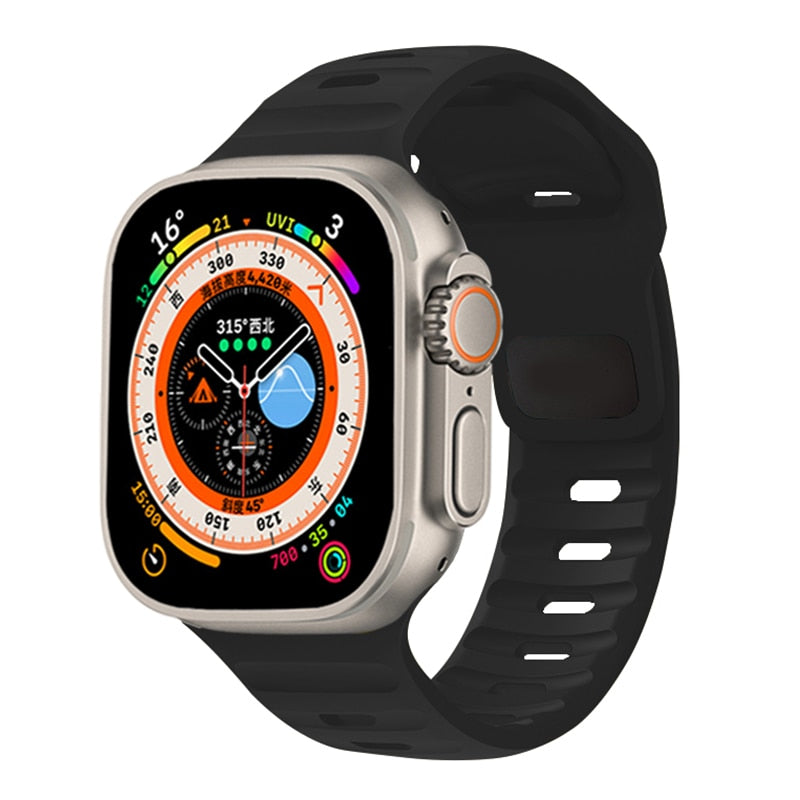 Sporty Silicone Strap For Apple Watch Band - Wristwatchstraps.co