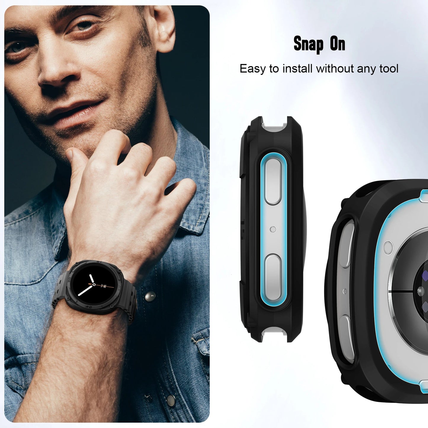 Galaxy Watch 8 Case 44mm/40mm – Protective PC Bumper Shell Wristwatchstraps.co