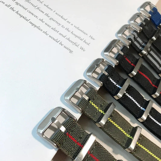 Amazfit Bands Nylon Military Parachute Style Watch Strap Blue Red BandsCo Straps
