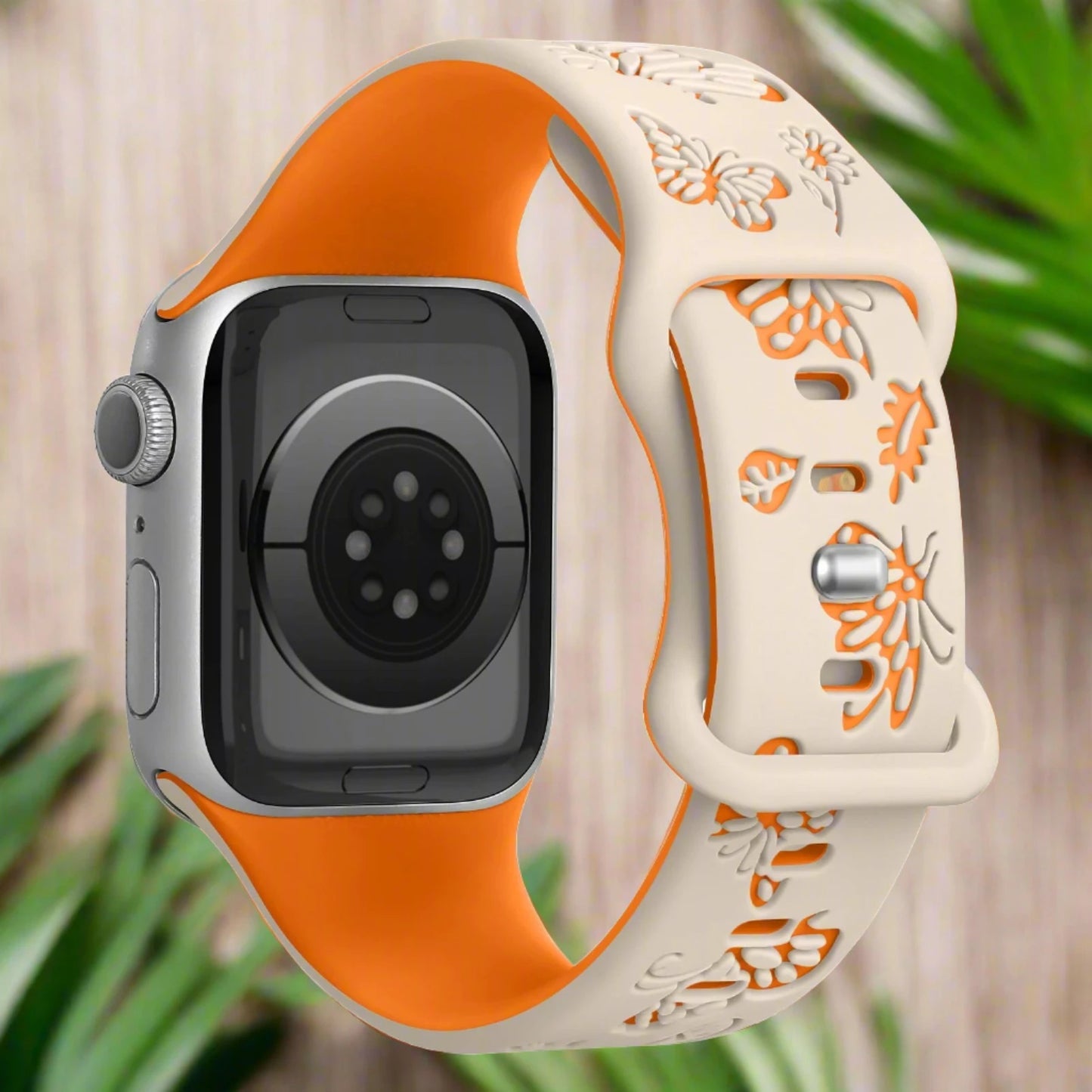 Butterfly Engraved Silicone Strap For Apple Watch - Wristwatchstraps.co