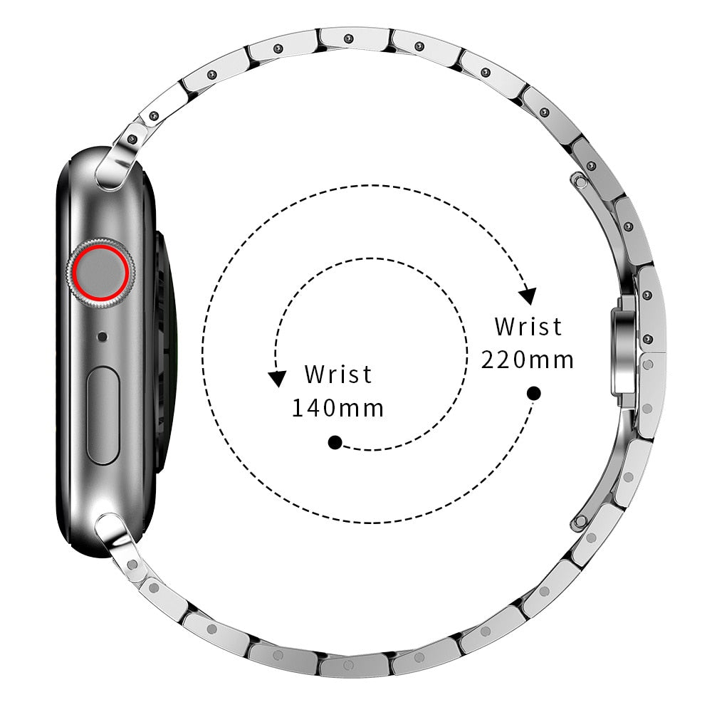 Stainless Steel Link Bracelet Band for Apple Watch - Wristwatchstraps.co