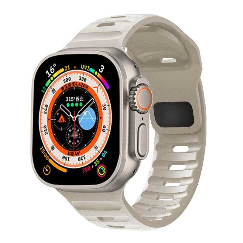 Sporty Silicone Strap For Apple Watch Band - Wristwatchstraps.co