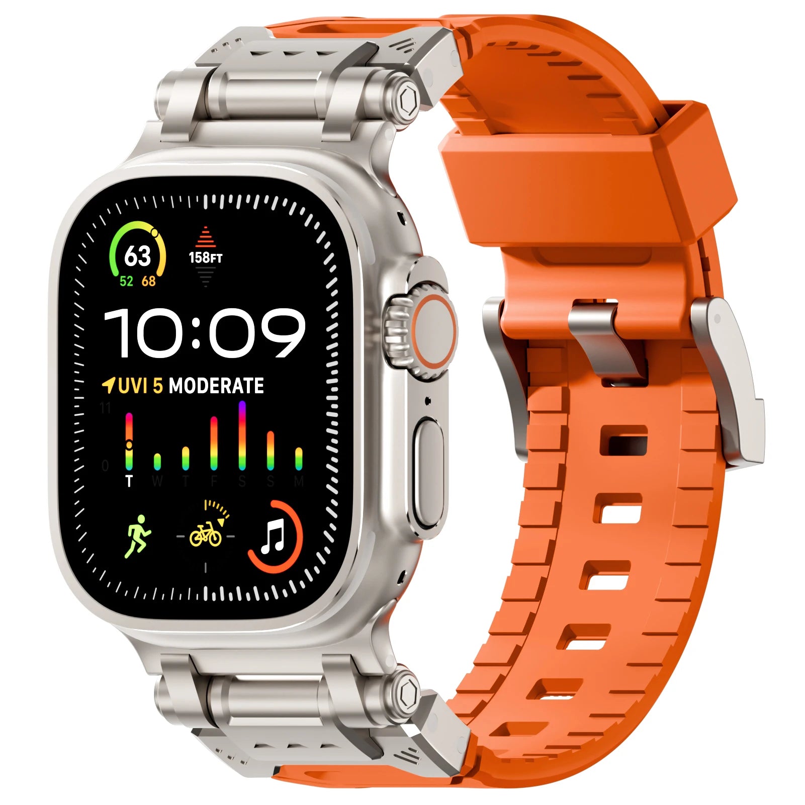 Metal and Silicone Hybrid Watch Strap for Apple Watch Wristwatchstraps