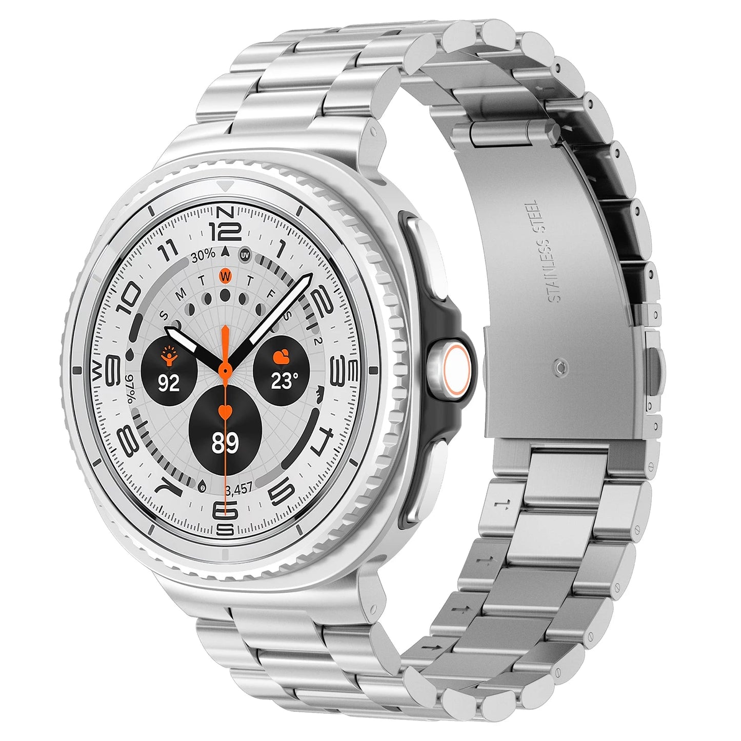 Galaxy Watch 8 Stainless Steel Band – Stylish Metal Bracelet Wristwatchstraps.co