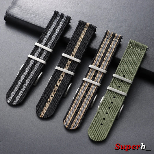 OnePlus Smartwatch Bands Ribbed Nylon Woven Canvas Fabric Quick Release Watch Straps BandsCo Straps