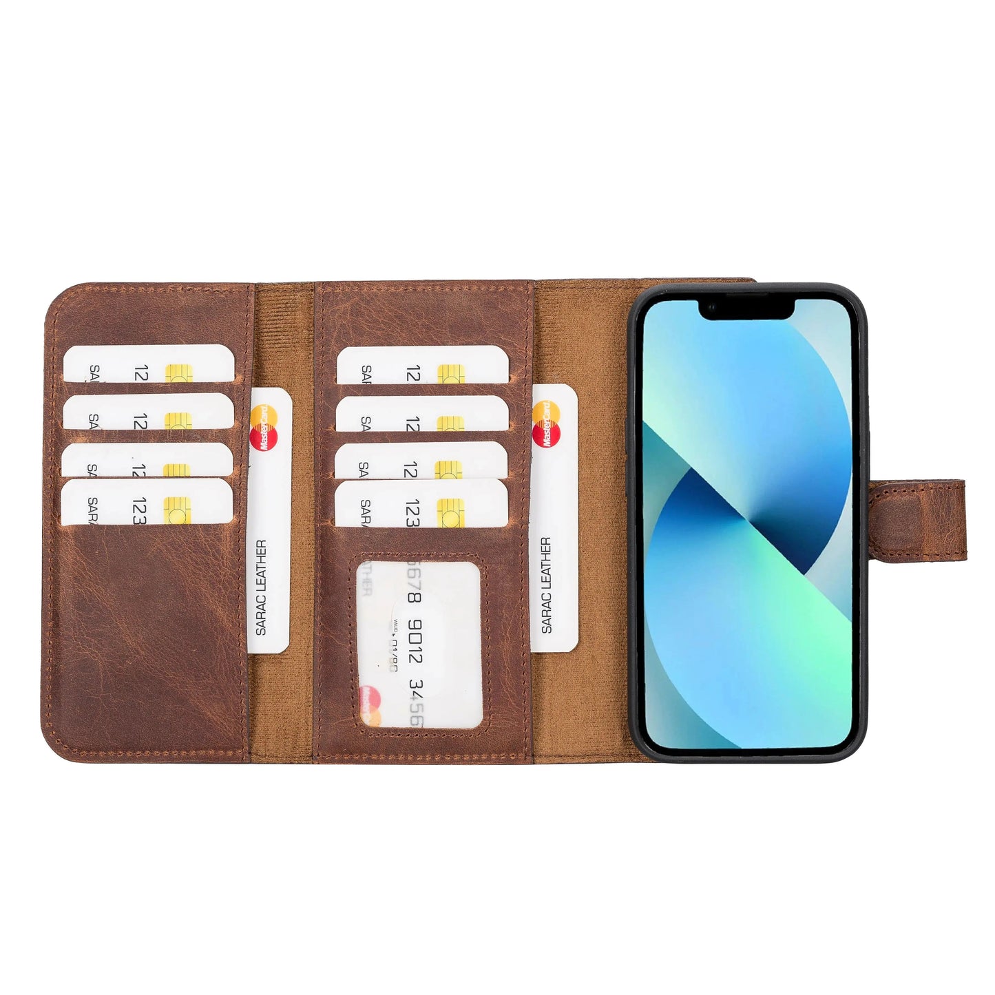 iPhone 14 Leather Wallet Case Detachable RFID – Santa Mizuri Leather