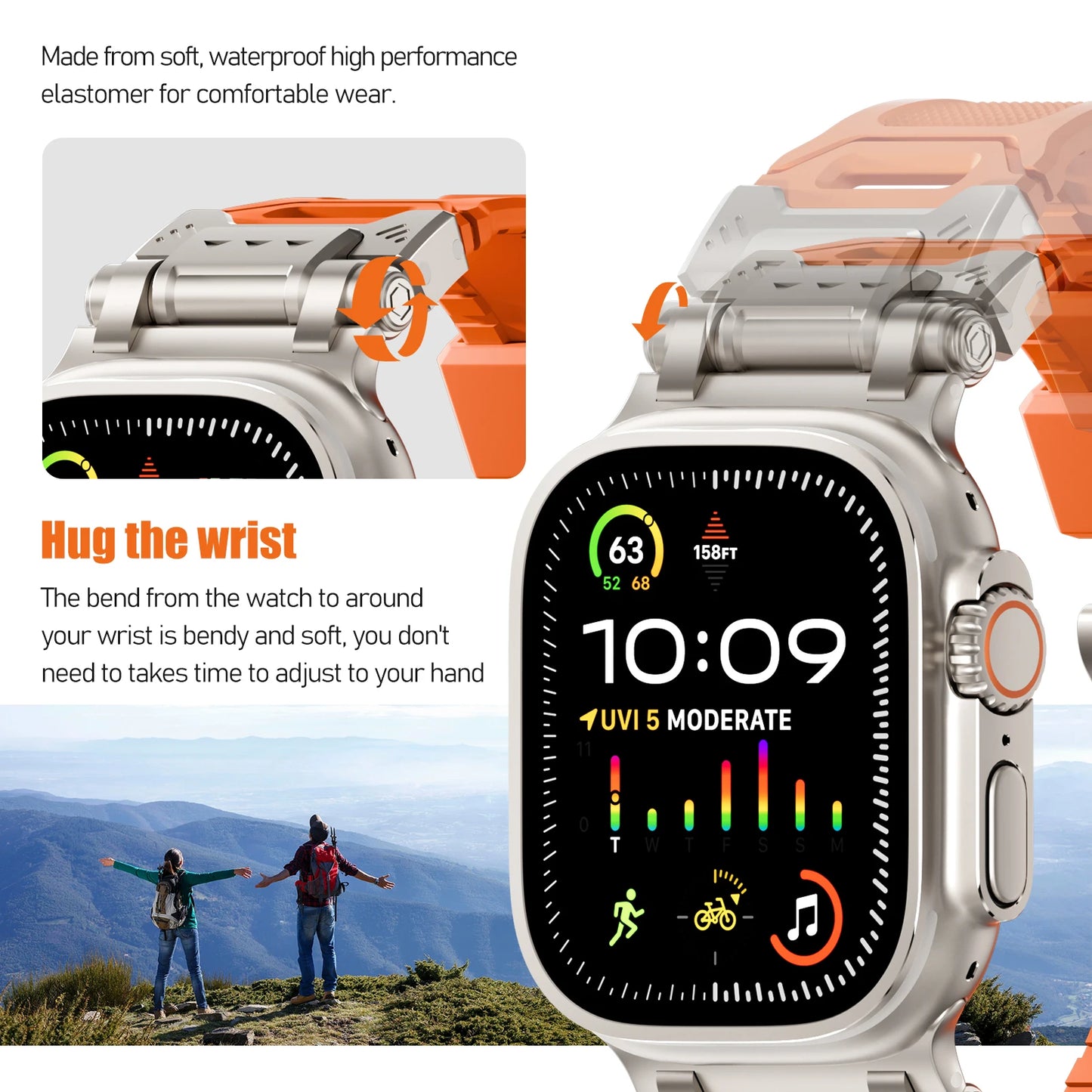 Rugged Sport FKM Rubber Strap for Apple Watch Ultra