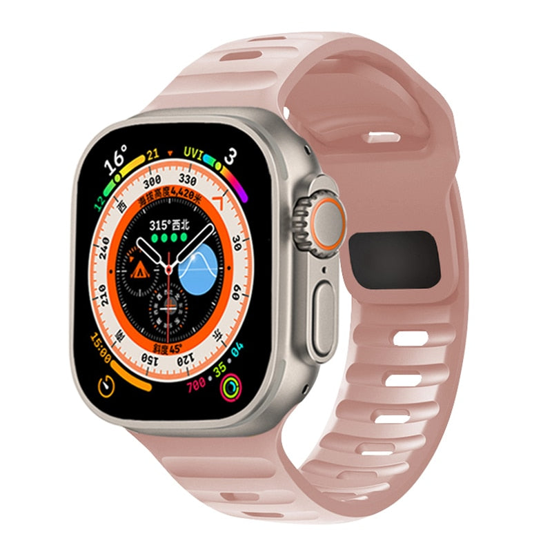 Sporty Silicone Strap For Apple Watch Band - Wristwatchstraps.co