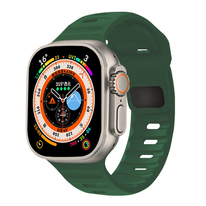 Sporty Silicone Strap For Apple Watch Band - Wristwatchstraps.co