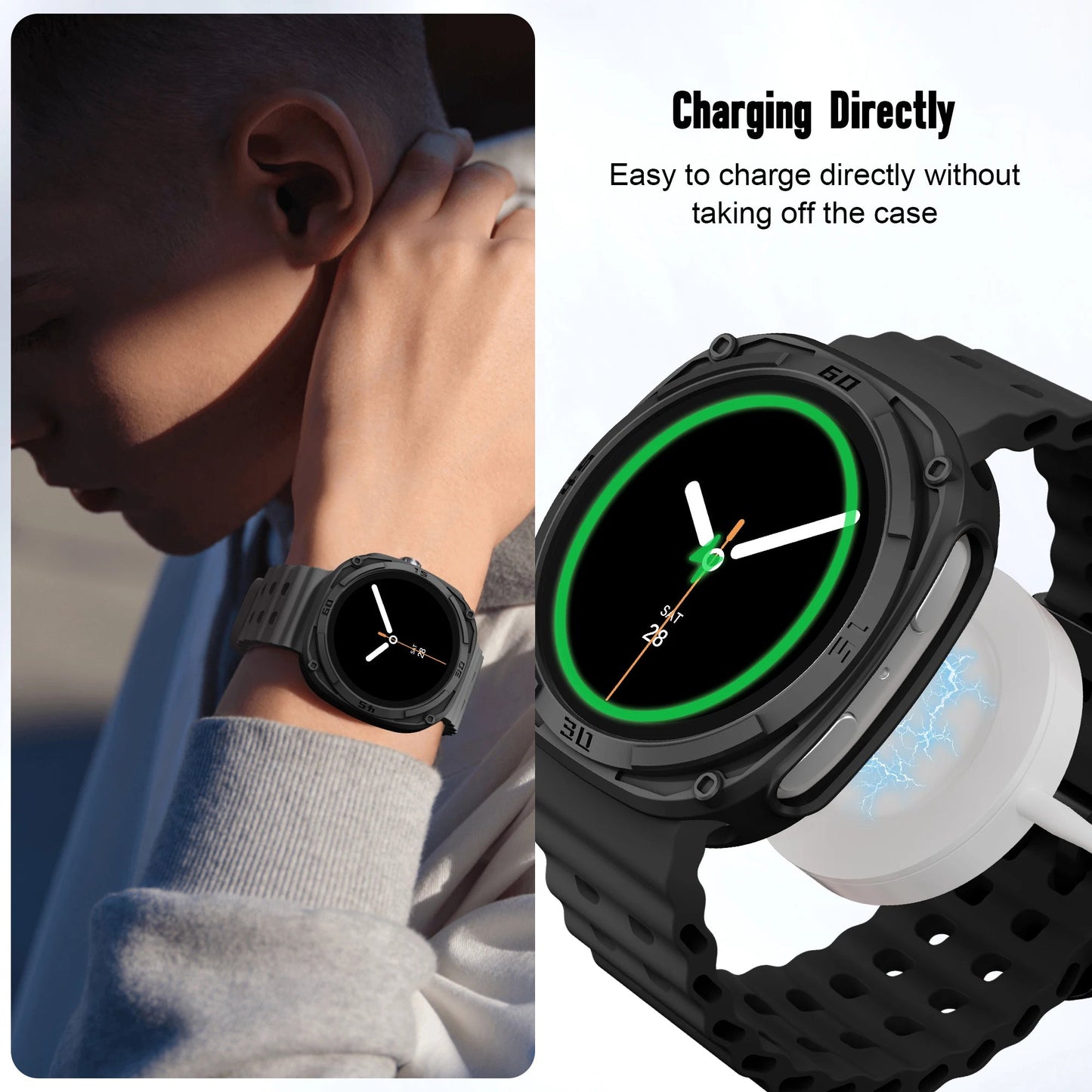 Galaxy Watch 8 Case 44mm/40mm – Protective PC Bumper Shell Wristwatchstraps.co