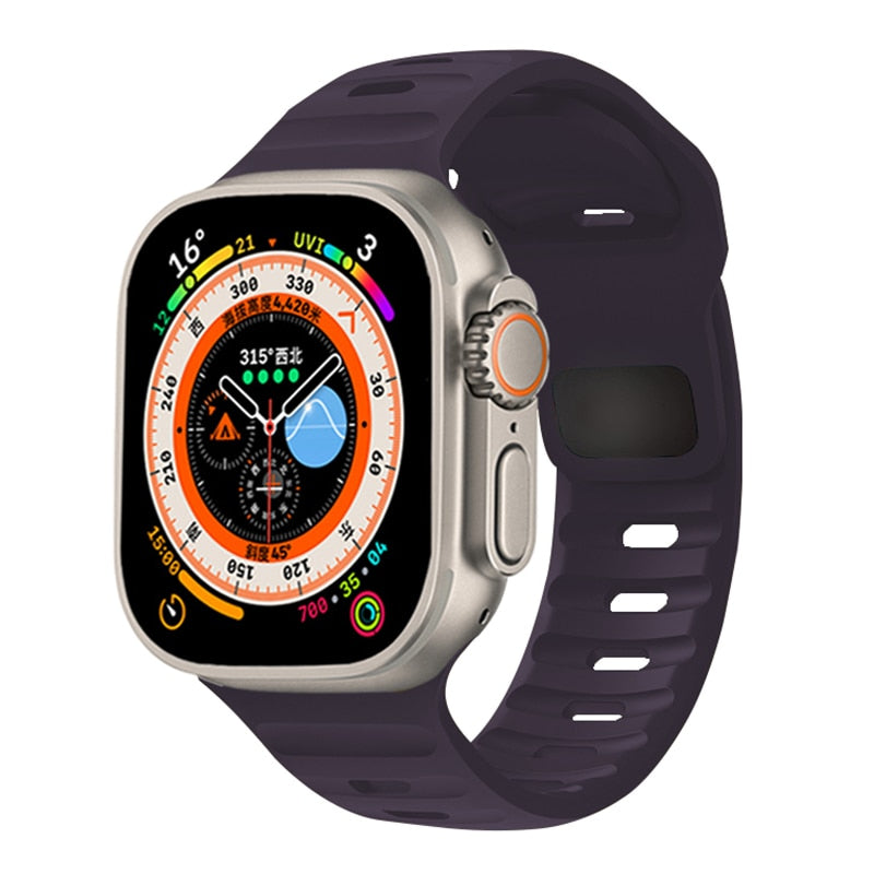 Sporty Silicone Strap For Apple Watch Band - Wristwatchstraps.co
