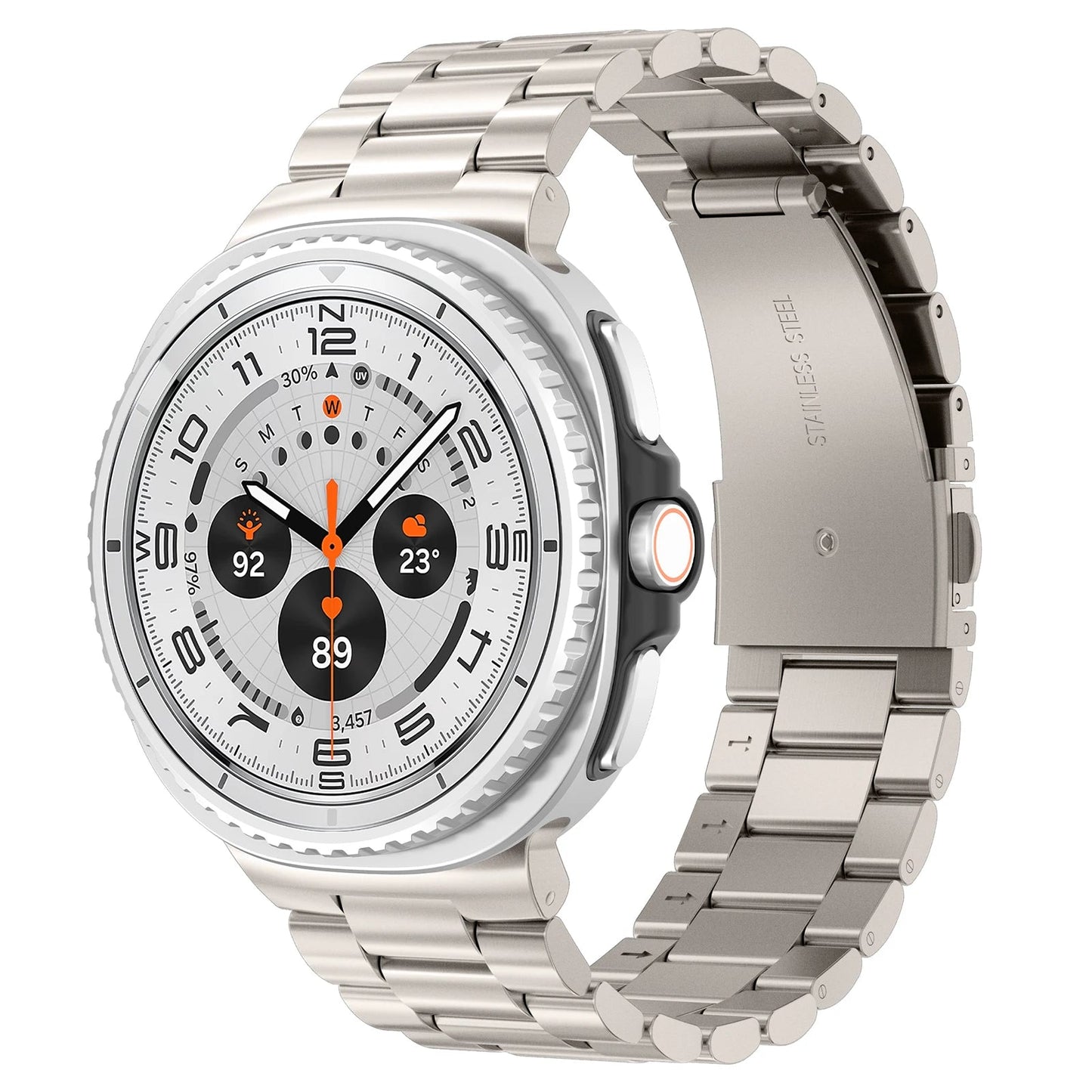 Galaxy Watch 8 Stainless Steel Band – Stylish Metal Bracelet Wristwatchstraps.co