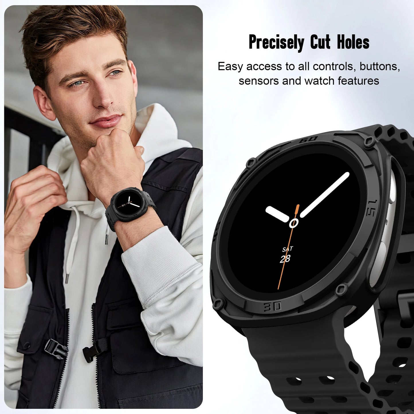 Galaxy Watch 8 Case 44mm/40mm – Protective PC Bumper Shell Wristwatchstraps.co