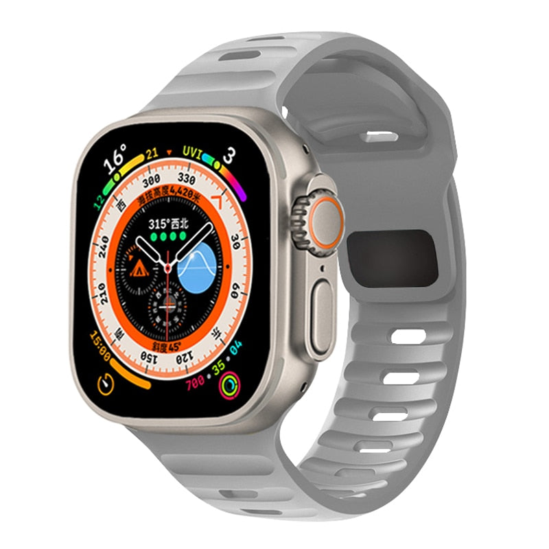 Sporty Silicone Strap For Apple Watch Band - Wristwatchstraps.co