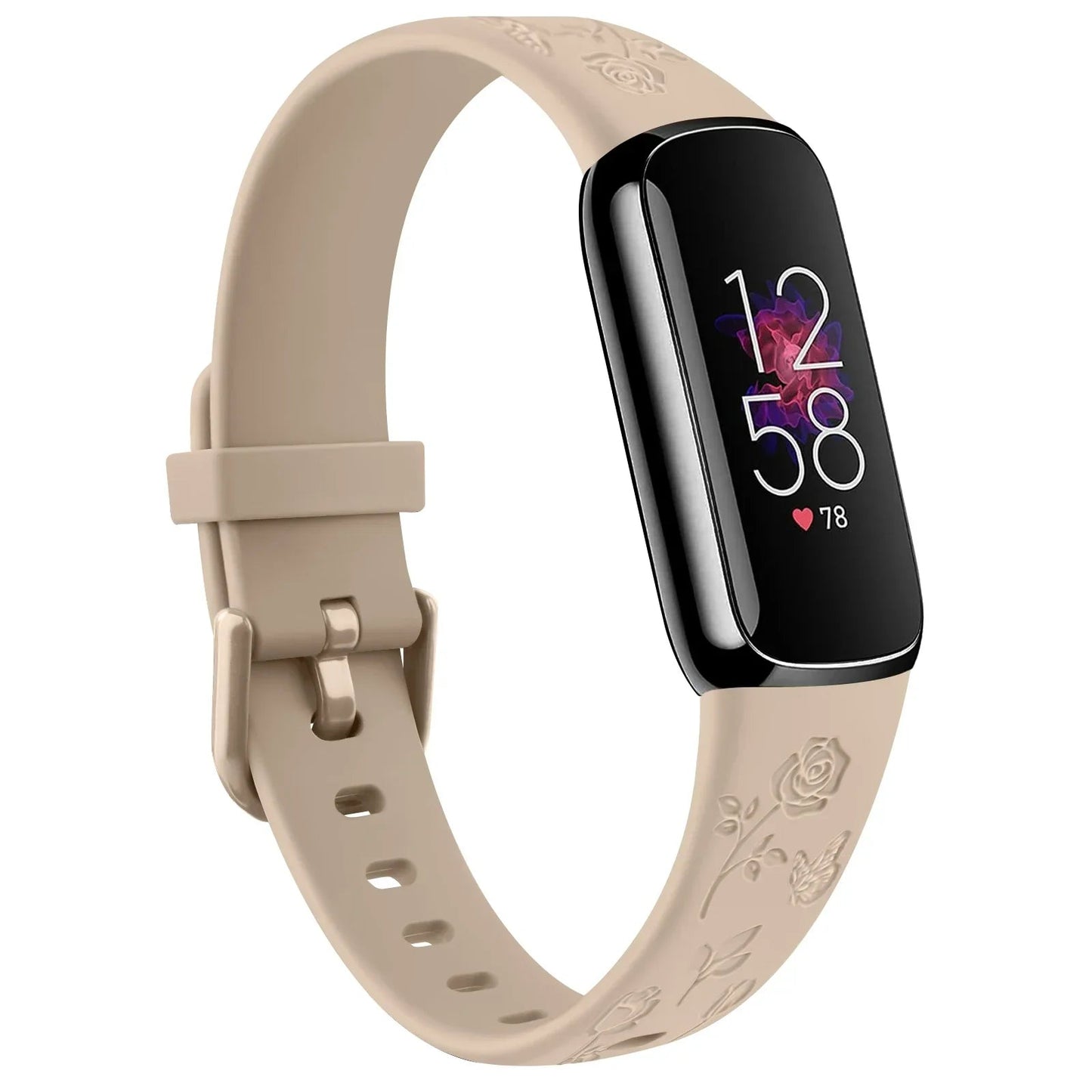 Fitbit Luxe TPU Flower Engraved Band - Soft and Comfortable BandsCo Straps