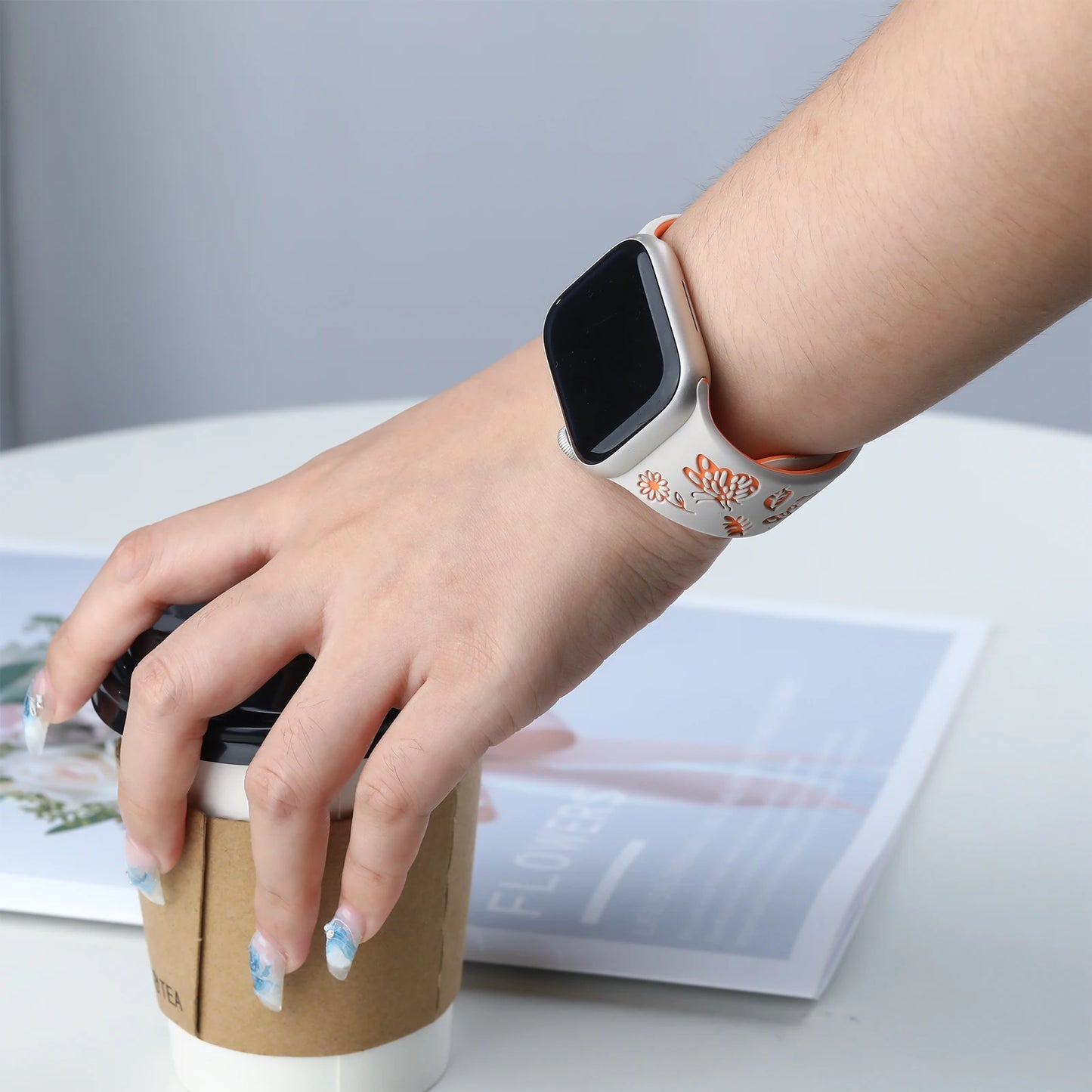 Butterfly Engraved Silicone Strap For Apple Watch - Wristwatchstraps.co