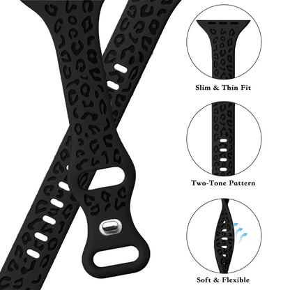Leopard Slim Silicone Strap for Apple Watch - Wristwatchstraps.co