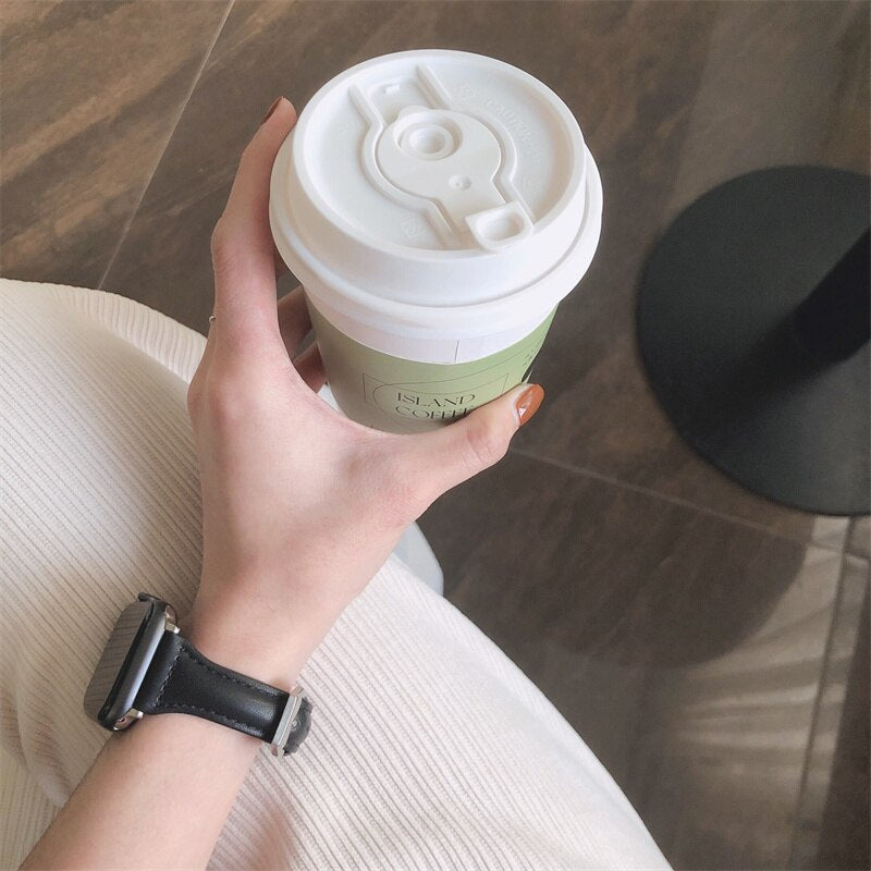 Women's Slim Leather Strap with Buckle for Apple Watch - Wristwatchstraps.co
