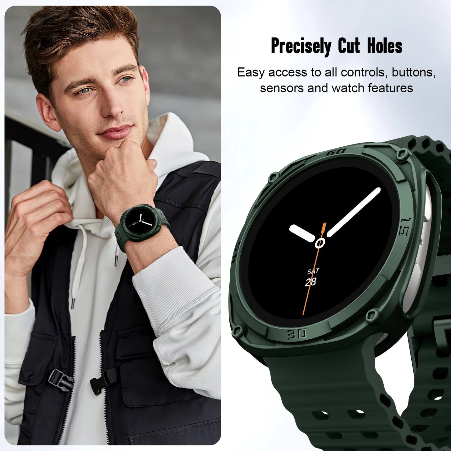 Galaxy Watch 8 Case 44mm/40mm – Protective PC Bumper Shell Wristwatchstraps.co