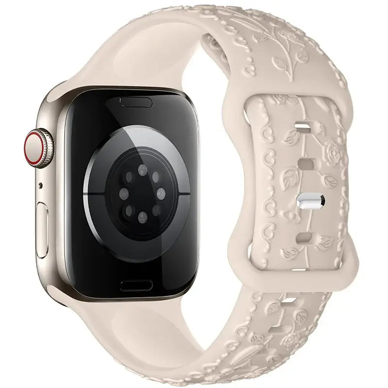 Apple Watch Silicone Band - Floral Engraved - Stylish Design BandsCo Straps