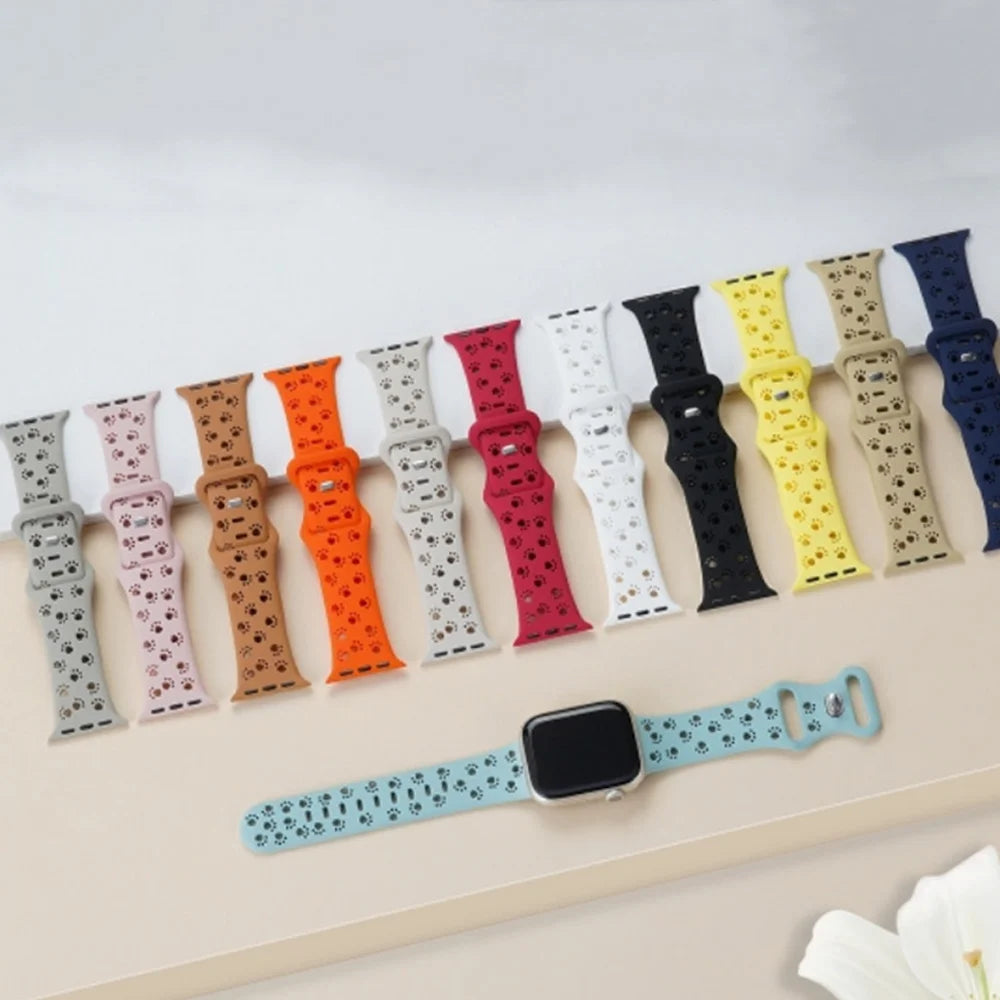 Dog Paw Print Silicone Strap for Apple Watch - Wristwatchstraps.co