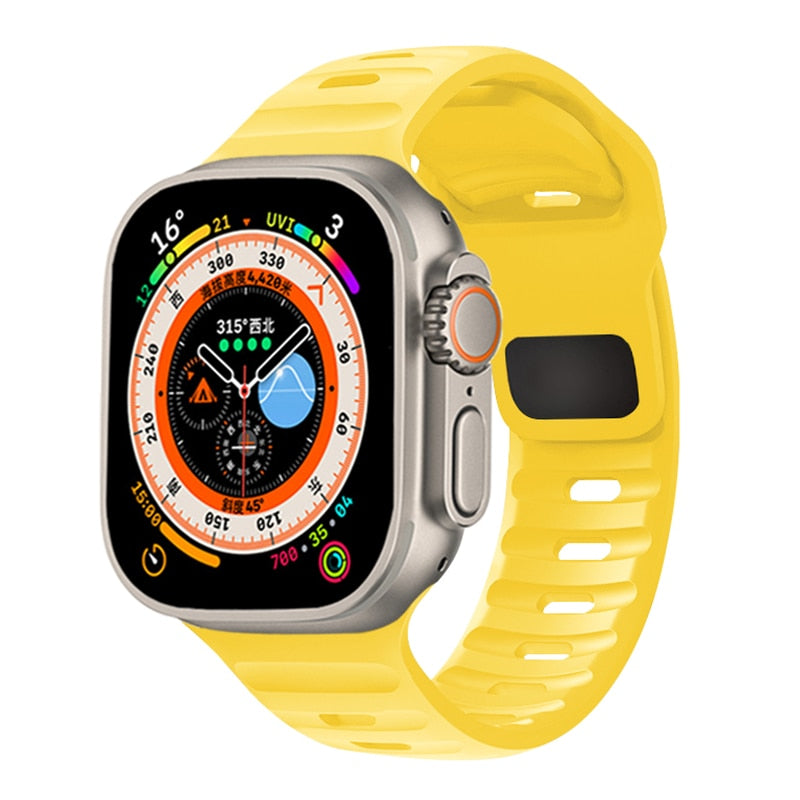 Sporty Silicone Strap For Apple Watch Band - Wristwatchstraps.co
