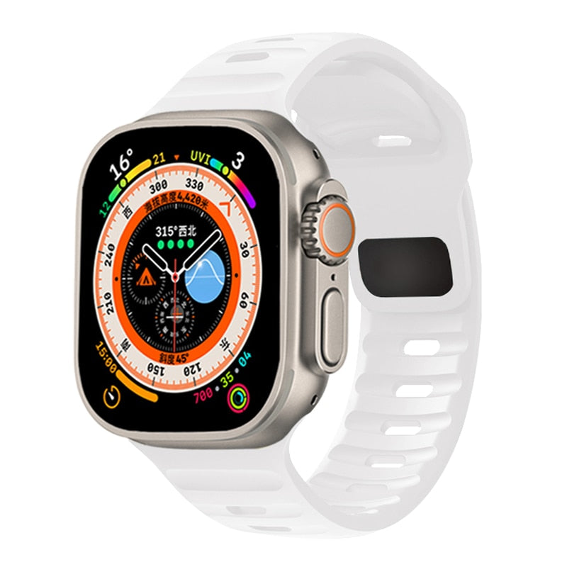 Sporty Silicone Strap For Apple Watch Band - Wristwatchstraps.co