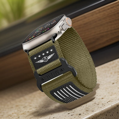 Police Military Fireman Velcro USA FLAG Strap for Apple Watch - Wristwatchstraps.co