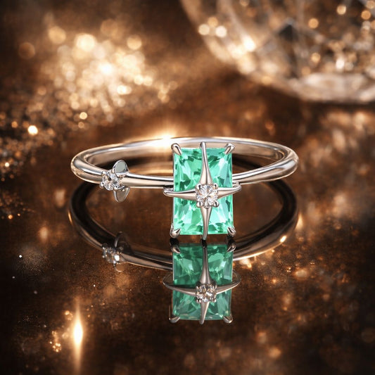 925 Sterling Silver 1.40mm Width CZ & Glass Ring Size 6 for Women Bids.com