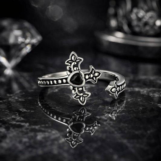 925 Sterling Silver PavƩ Setting CZ Oxidized Silver Ring Bids.com