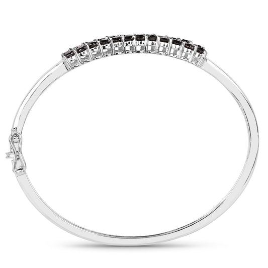 3.53 Carat Genuine Black Diamond .925 Sterling Silver Bangle Bids.com