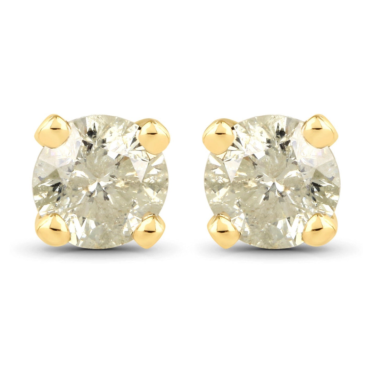 0.92 Carat Genuine LB Diamond 14K Yellow Gold Earrings Bids.com
