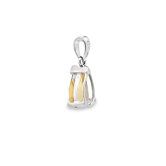 Genuine .70ct Citrine Fashion Pendants 10KT White Gold Bids.com