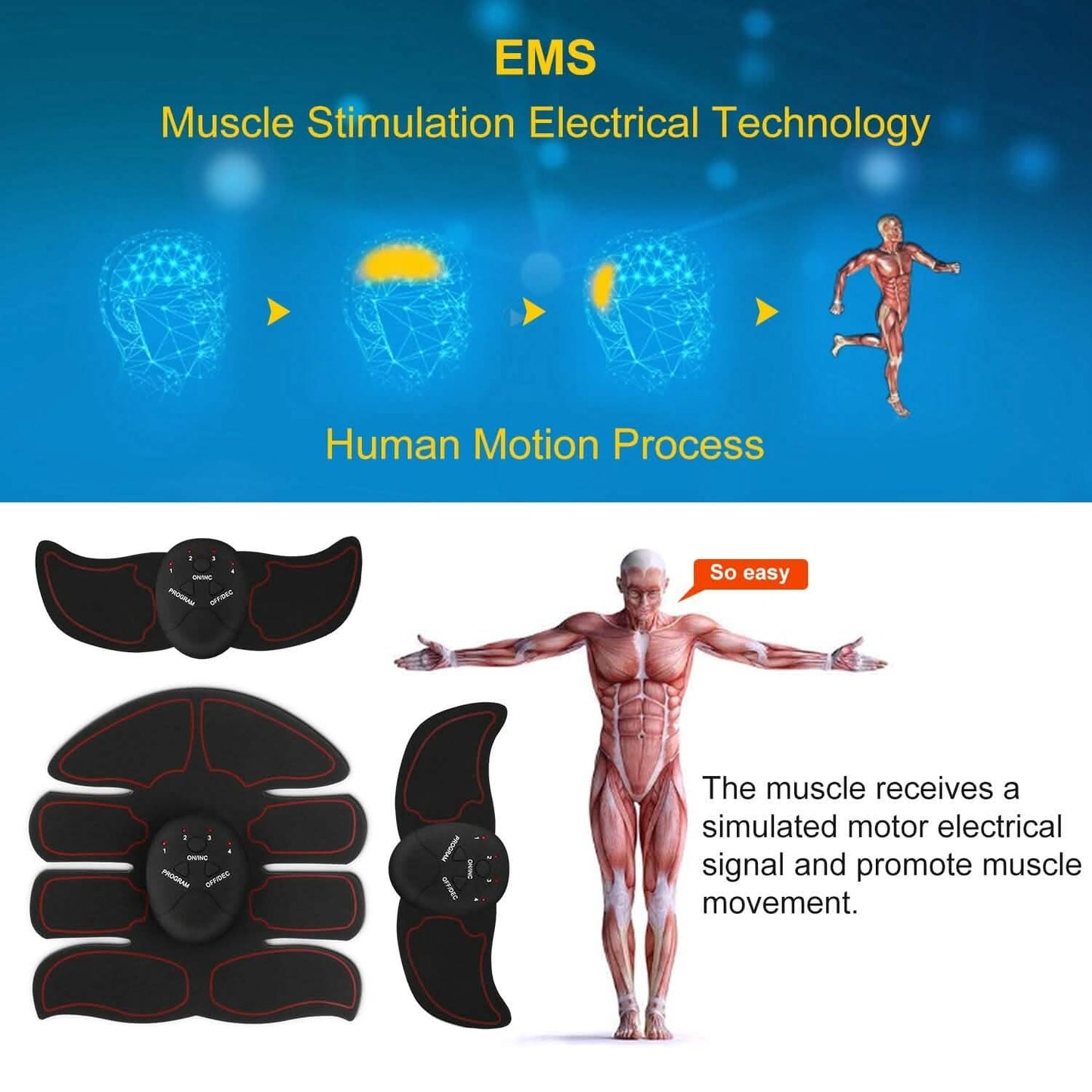 Abs Stimulator Muscle Toner EMS with 6 Modes DailySale