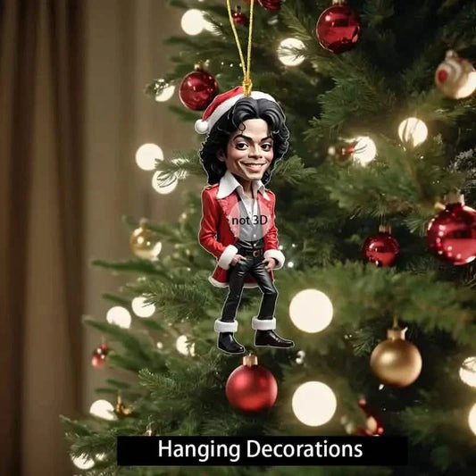 Acrylic Musician Caricature Ornament with Santa Hat DailySale