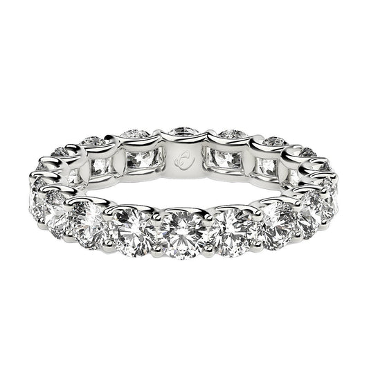 Round Cut Lab Grown Diamond Eternity Ring in 14k White Gold (2 cttw FG/VS2) Bids.com