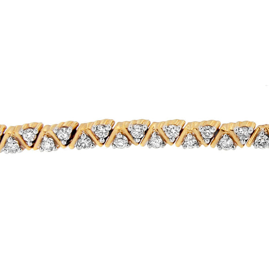 14K Yellow Gold Round-Cut Diamond Bracelet (4.00 cttw, H-I Color, I1-I2 Clarity) Bids.com