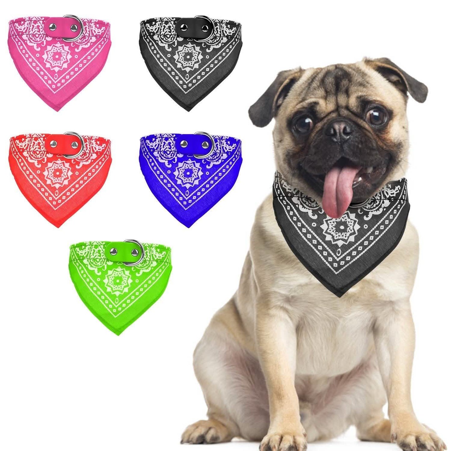 Adjustable Bandana Leather Pet Collar DailySale