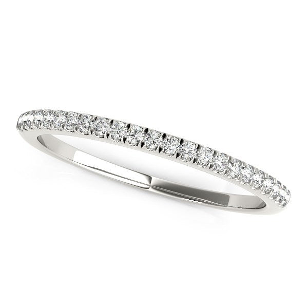 14k White Gold Scallop Style Setting Diamond Wedding Band (1/8 cttw) Bids.com