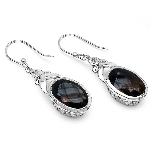 26.52 Carat Genuine Smoky Quartz .925 Sterling Silver Ring, Pendant and Earrings Set Bids.com