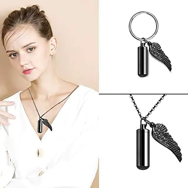 Angel Wings Stainless Steel Ashes Necklace DailySale
